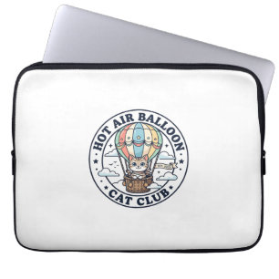 Hot Air Balloon Cat Cute Cat T-Shirt Design - Hot  Laptop Sleeve