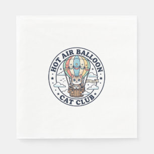 Hot Air Balloon Cat Cute Cat T-Shirt Design - Hot  Napkin