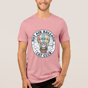 Hot Air Balloon Cat Cute Cat T-Shirt Design - Hot Tri-Blend Shirt