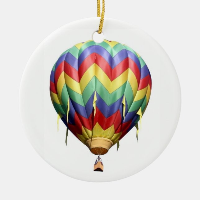 Hot Air Balloon Ceramic Ornament (Front)