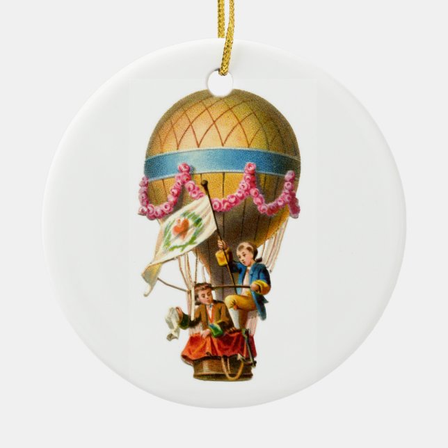 Hot Air Balloon Ceramic Ornament (Front)