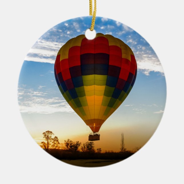 Hot Air Balloon Ceramic Ornament (Front)