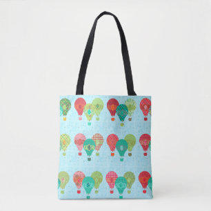 Hot Air Balloon Cute Vintage Pattern Illustration Tote Bag