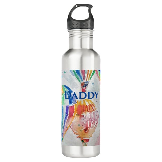 Hot Air Balloon Daddy colorful Watercolor Mug (Front)