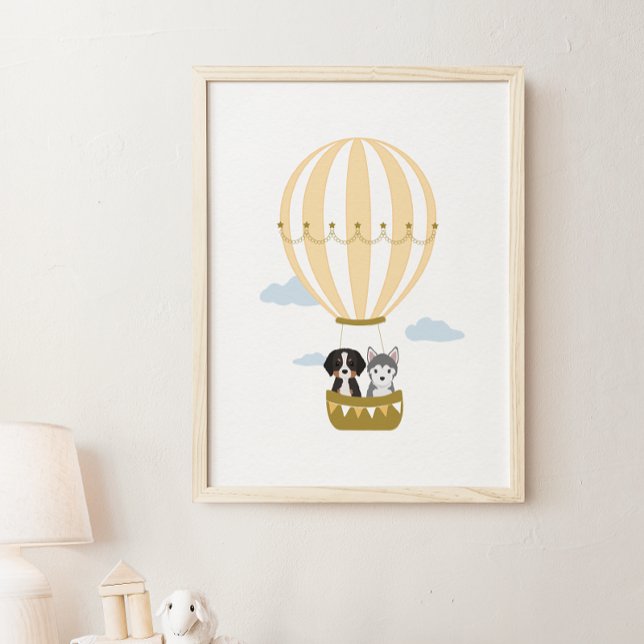 Hot Air Balloon Dogs Nursery & Kids Room Poster (Creator Uploaded)