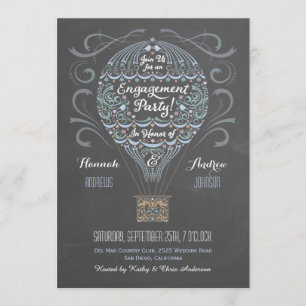 Hot Air Balloon Engagement Party Invitation I