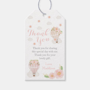 Hot Air Balloon Favour Tags Girl Pink