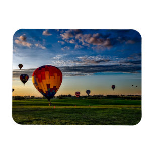 Hot Air Balloon Festival in a Beautiful Cloudy Sky Magnet