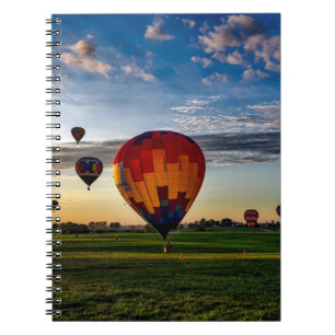 Hot Air Balloon Festival in a Beautiful Cloudy Sky Notebook