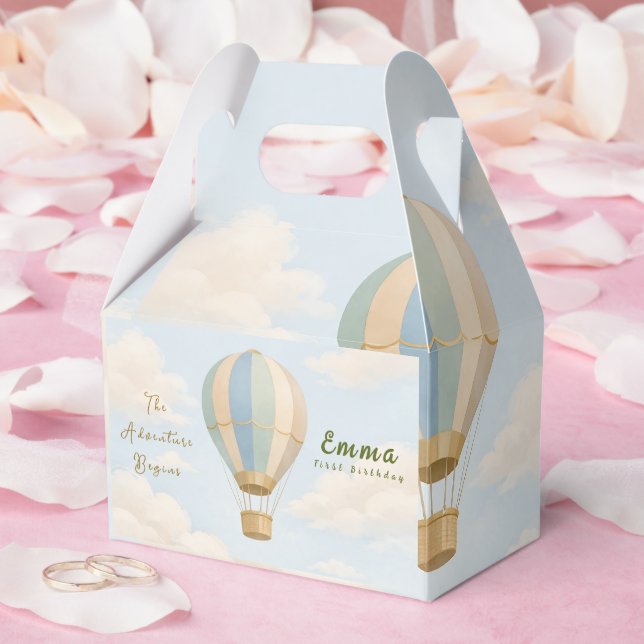 Hot Air Balloon First Birthday Favor Boxes (Wedding)