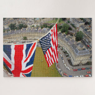Hot Air Balloon Flight Over Bath. Jigsaw Puzzle