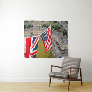 Hot Air Balloon Flight Over Bath. Tapestry