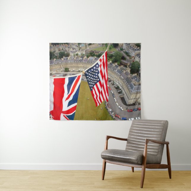 Hot Air Balloon Flight Over Bath. Tapestry (In Situ (Horizontal))