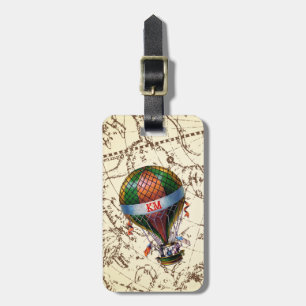 Hot Air Balloon Floats on Zodiac Sky Personalize Luggage Tag