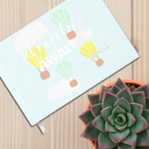 Hot Air Balloon Gender Neutral Baby Shower Guest Book