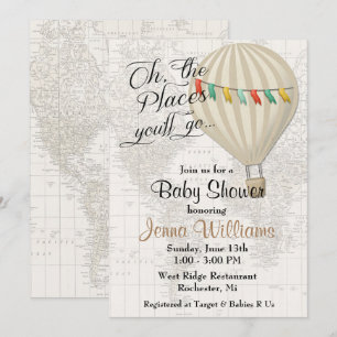 Hot Air Balloon Gender Neutral Baby Shower Invitation