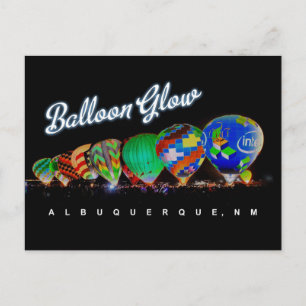 Hot Air Balloon Glow Albuquerque, NM Postcard