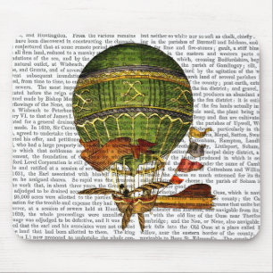 Hot Air Balloon Green Mouse Pad