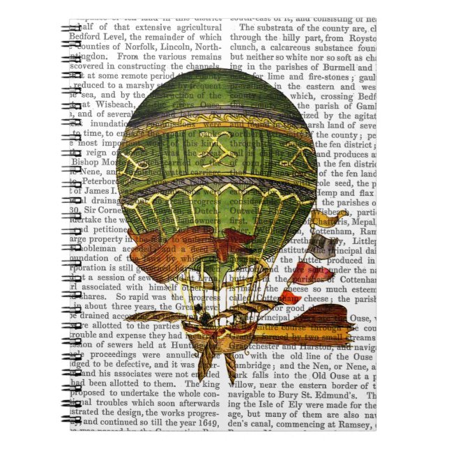 Hot Air Balloon Green Notebook (Front)