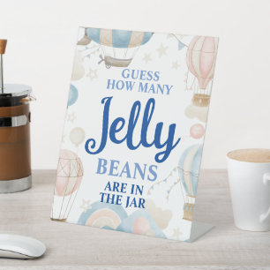 Hot Air Balloon Guess How Many Jelly Beans Pedestal Sign