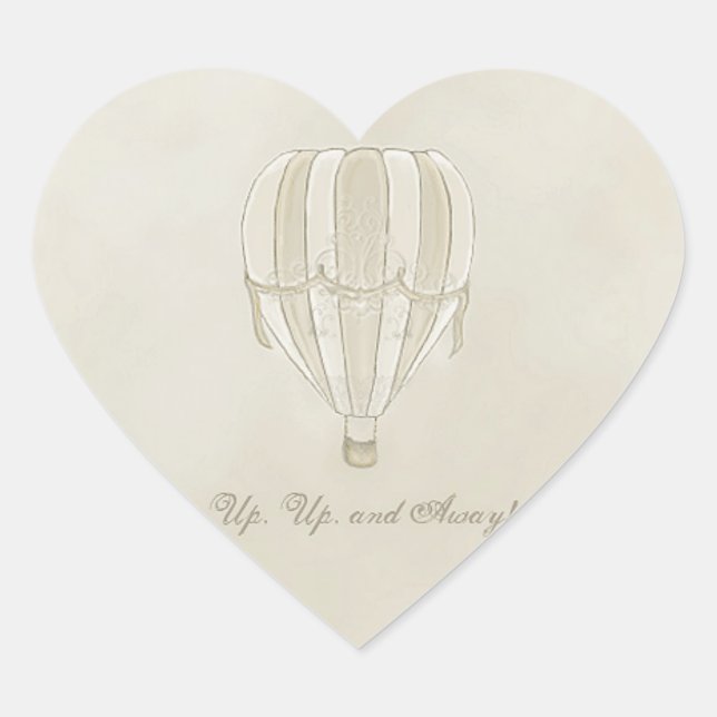 Hot Air Balloon Heart Stickers (Front)