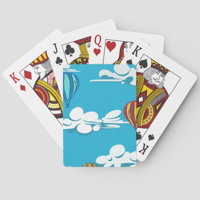 Hot Air Balloon in the sky on poker cards (Back)