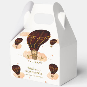 Hot Air Balloon Jungle Lion Boy Baby Shower Favor Box