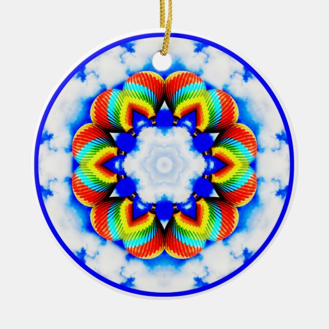 Hot Air Balloon Kaleidoscope Ornament (Front)