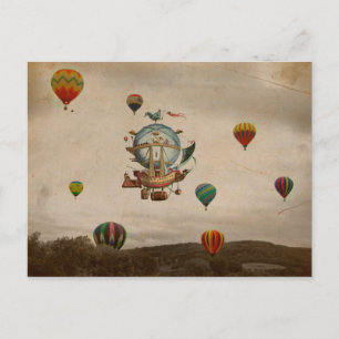 Hot Air Balloon, La Minerve 1803  travel in style Postcard
