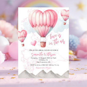 Hot Air Balloon Love is in the Air Bridal Shower Invitation