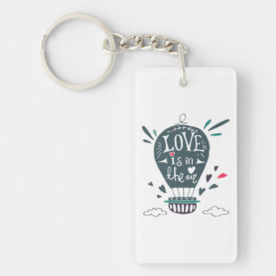 Hot air balloon: Love is in the air keychain