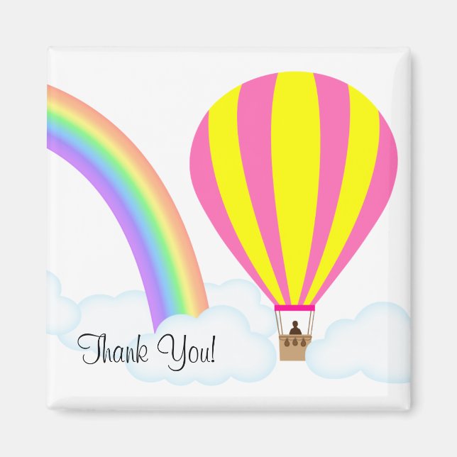 Hot Air Balloon Magnet - White Background (Front)
