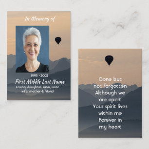 Hot Air Balloon Memorial Keepsake Business Card