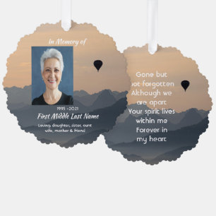 Hot Air Balloon  Memorial Keepsake  Ornament Card