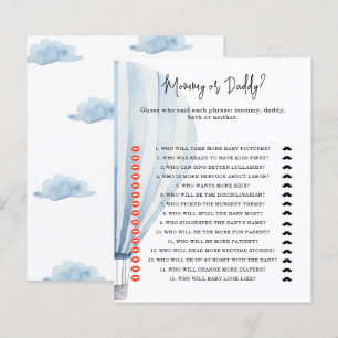 Hot air balloon - mommy or daddy baby shower game