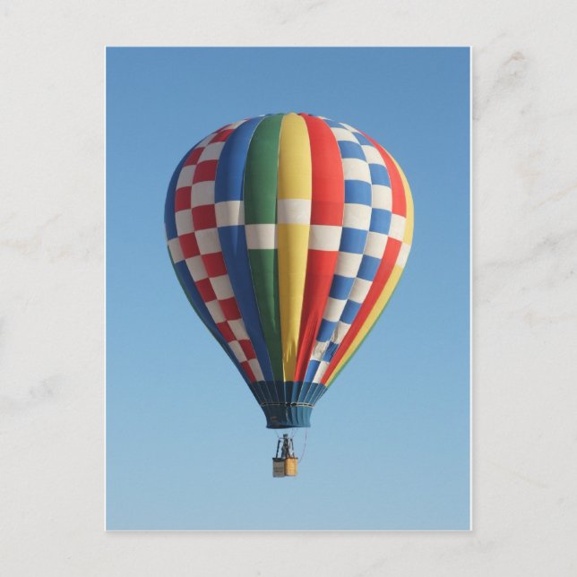 Hot air balloon multicolored postcard (Front)