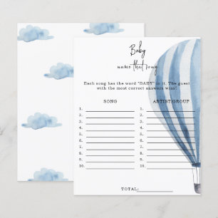 Hot air balloon - Name that song baby shower game