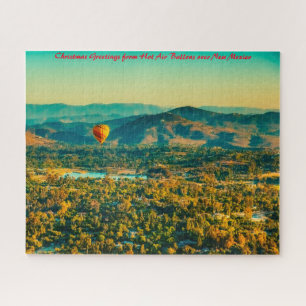 Hot Air Balloon New  Mexico.Christmas Greetings Jigsaw Puzzle