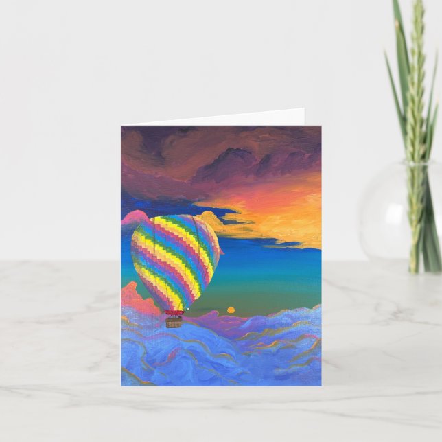 Hot Air Balloon  Note Card (Front)
