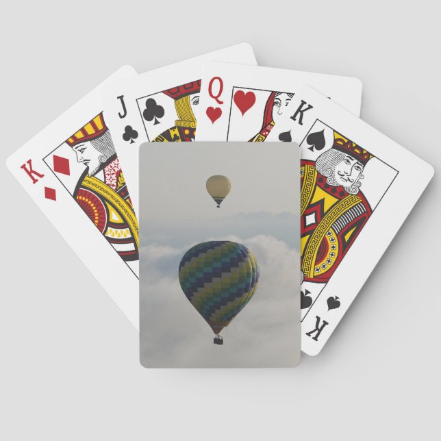 Hot Air Balloon Over Cloudy Tuscan Sky Playing Cards (Back)