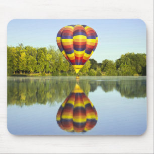 Hot Air Balloon Over the Water with Reflection Mouse Pad