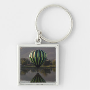 Hot air balloon over the Yakima River Keychain