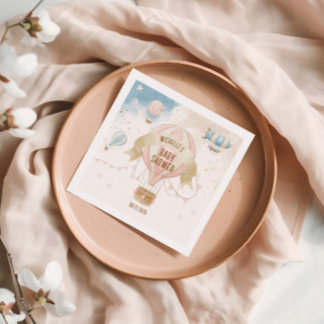 Hot Air Balloon Pastel Baby Shower Napkin
