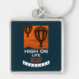 Hot Air Balloon Pilot Keychain