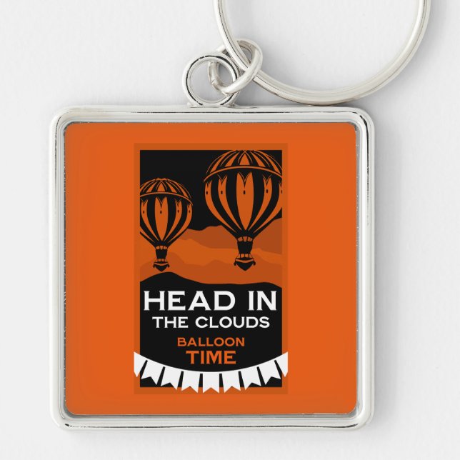 Hot Air Balloon Pilot Keychain (Front)
