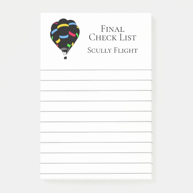 Hot Air Balloon Post-it Notes (Front)