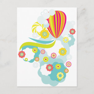 Hot air balloon postcard