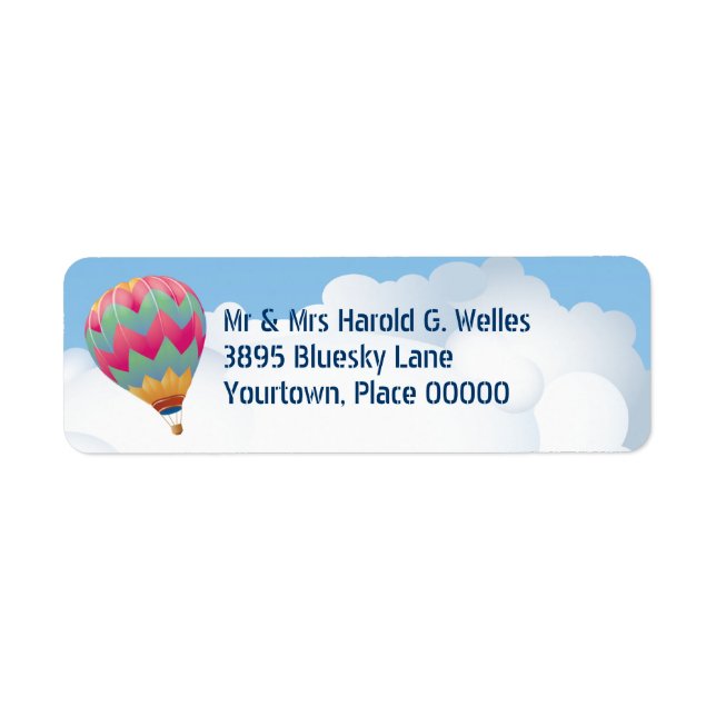 Hot Air Balloon Return Address (Front)