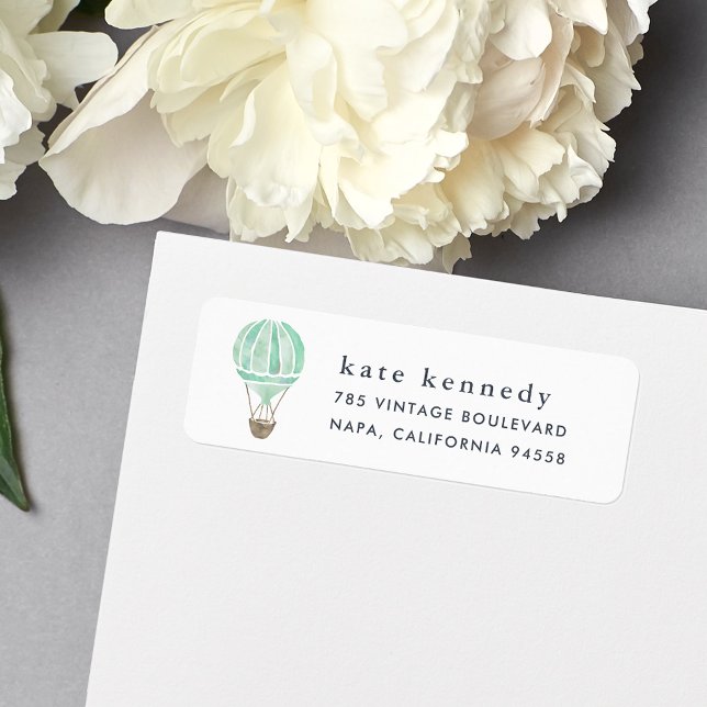 Hot Air Balloon Return Address Label | Mint (Creator Uploaded)