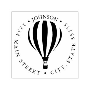 Hot Air Balloon Return Label Self-inking Stamp